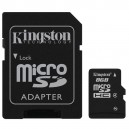 Kingston microSD 8 Go High Capacity + adaptateur SD