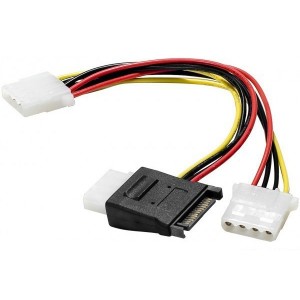 Adaptateur d'alimentation SATA vers 3 connecteurs d'alimentation Molex 