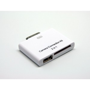 Kit de connexion d’appareil photo iPad- 2 en 1: carte SD + USB